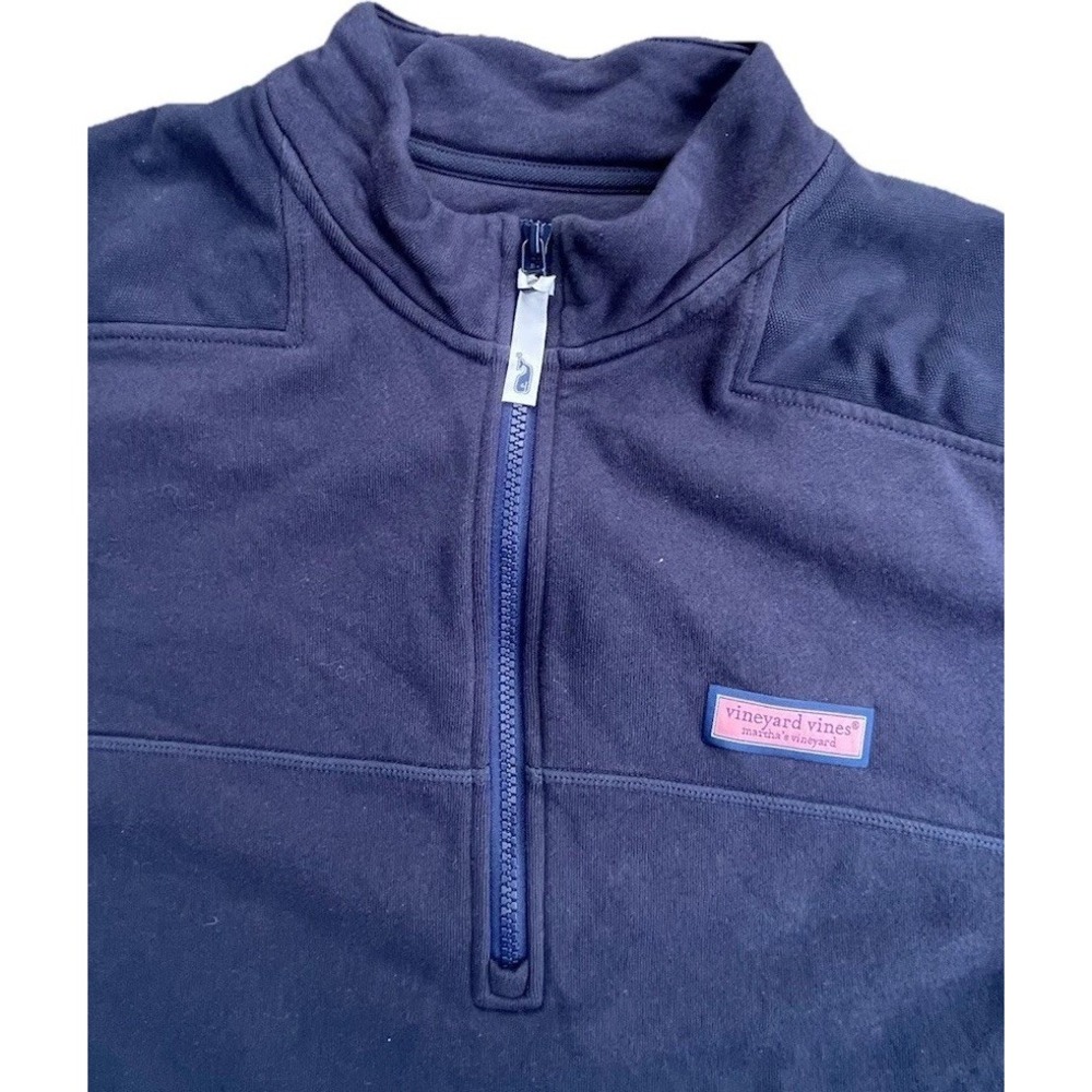 Vineyard Vines Men's XL Shep Shirt Blue 1/4 Zip Pullover Preppy Golf Whale‎ Logo